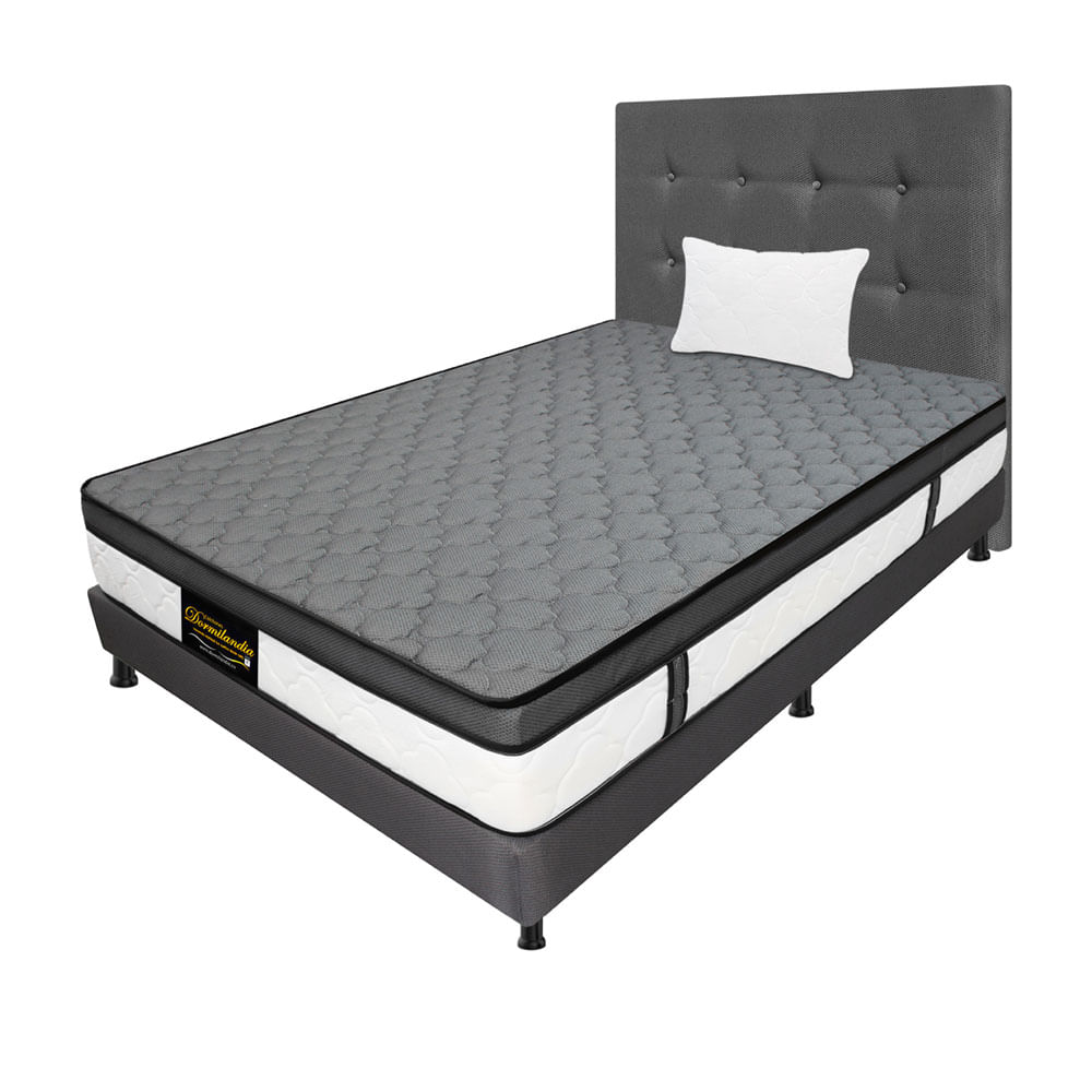 Mega Combo Sencillo Resortado Dublín Gris 100 cm x 190 cm