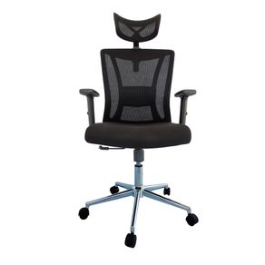 Silla De Oficina Pensilvania Base Cromo Negra