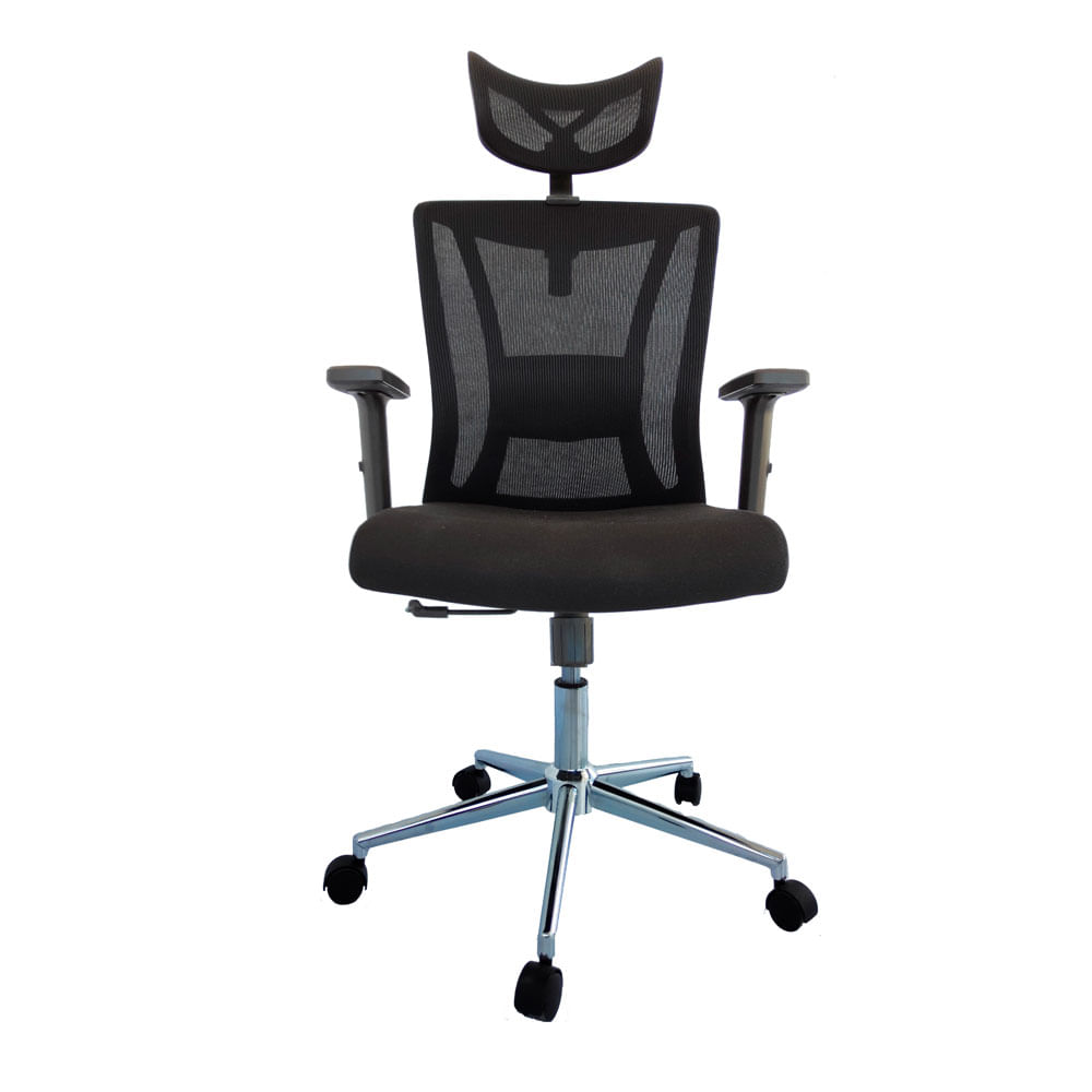 Silla De Oficina Pensilvania Base Cromo Negra