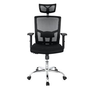 Silla De Oficina Nairobi Premium Cromo Negra
