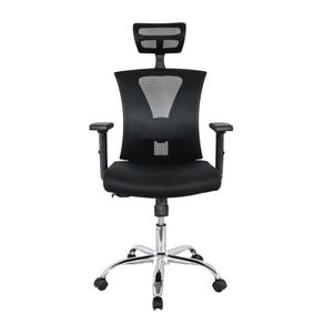 Silla De Oficina Brasilia Premium Cromo Negra