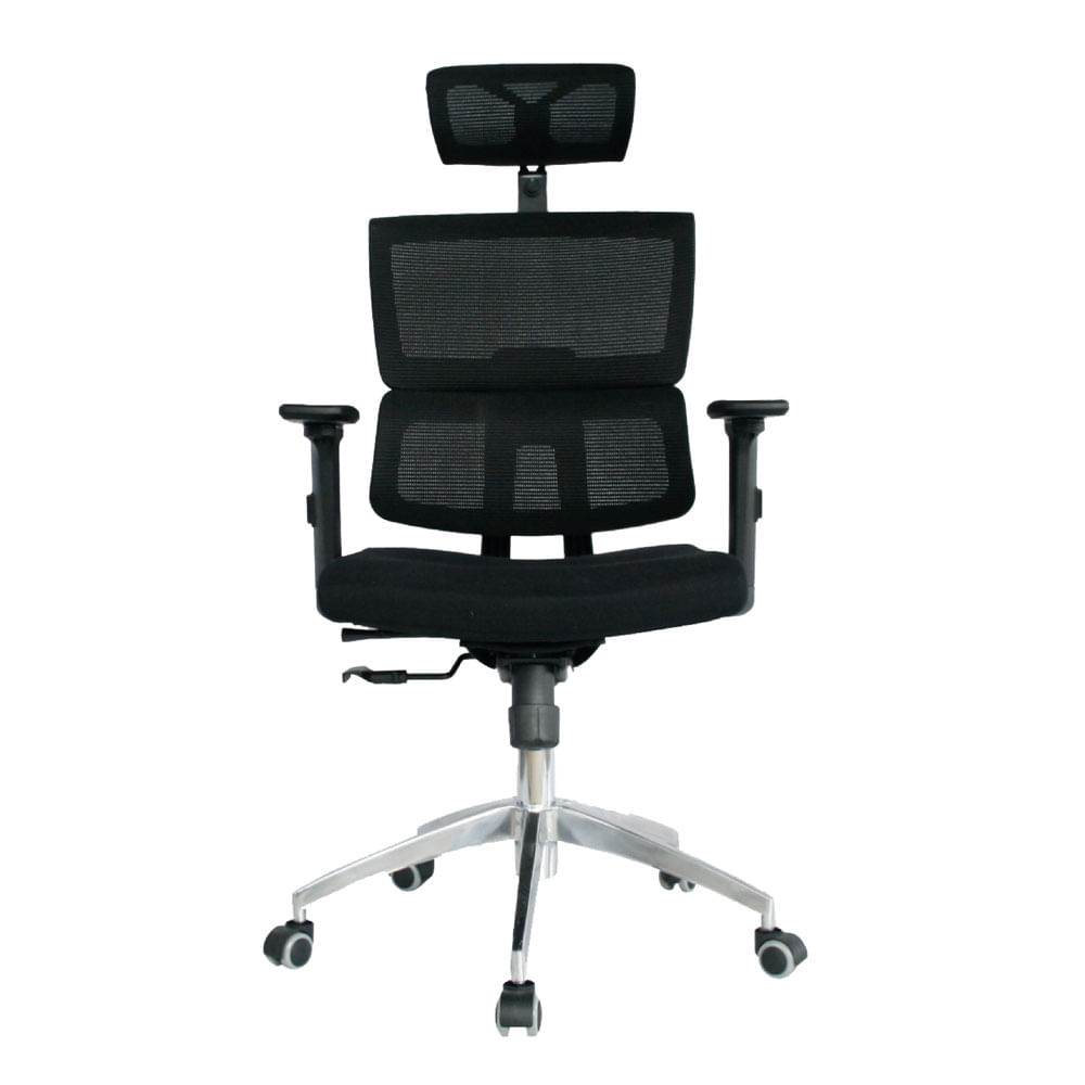 Silla De Oficina Australia Premium Aluminio Negra