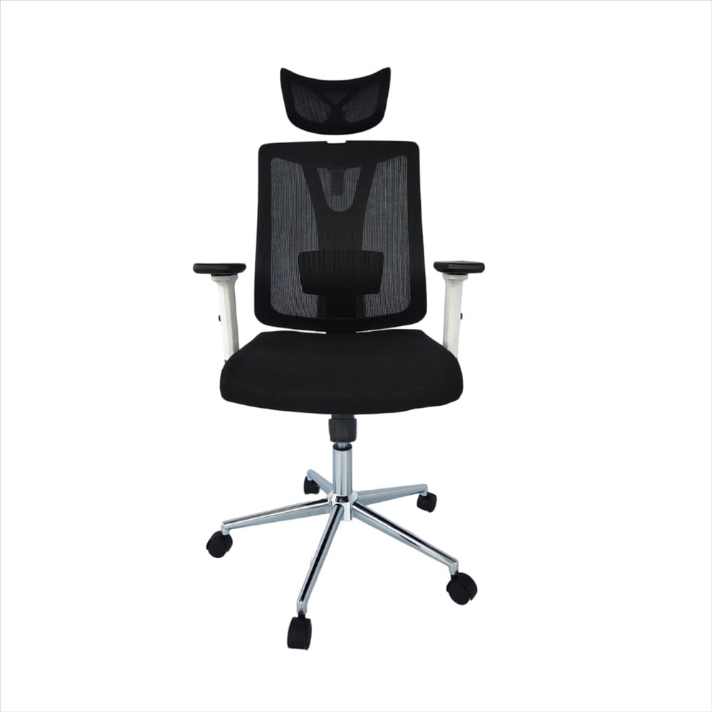 Silla De Oficina Teorama Premium Cromo Negra