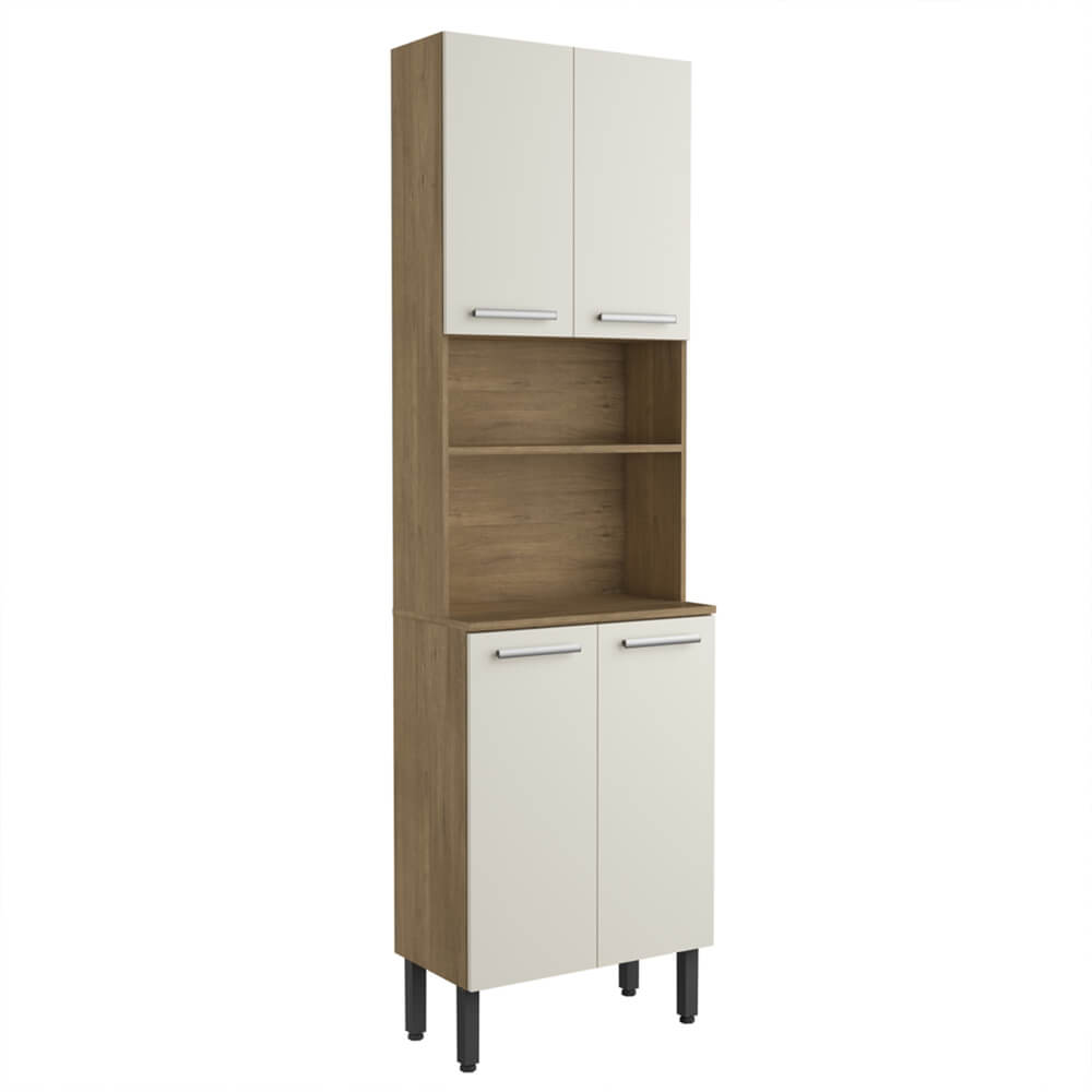 Alacena Despensa De 70 Cm Con Mesón En Mdp Beige