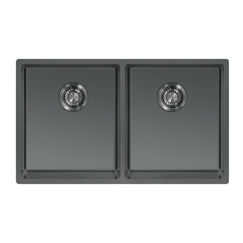 Lavaplatos Doble Poceta Zeus De 86Cm En Acero Inoxidable Color Gun Metal Cohelum