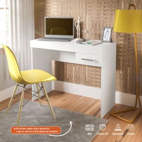 Escritorio Mesa De Computador Bertolini Color Blanco Con Negro