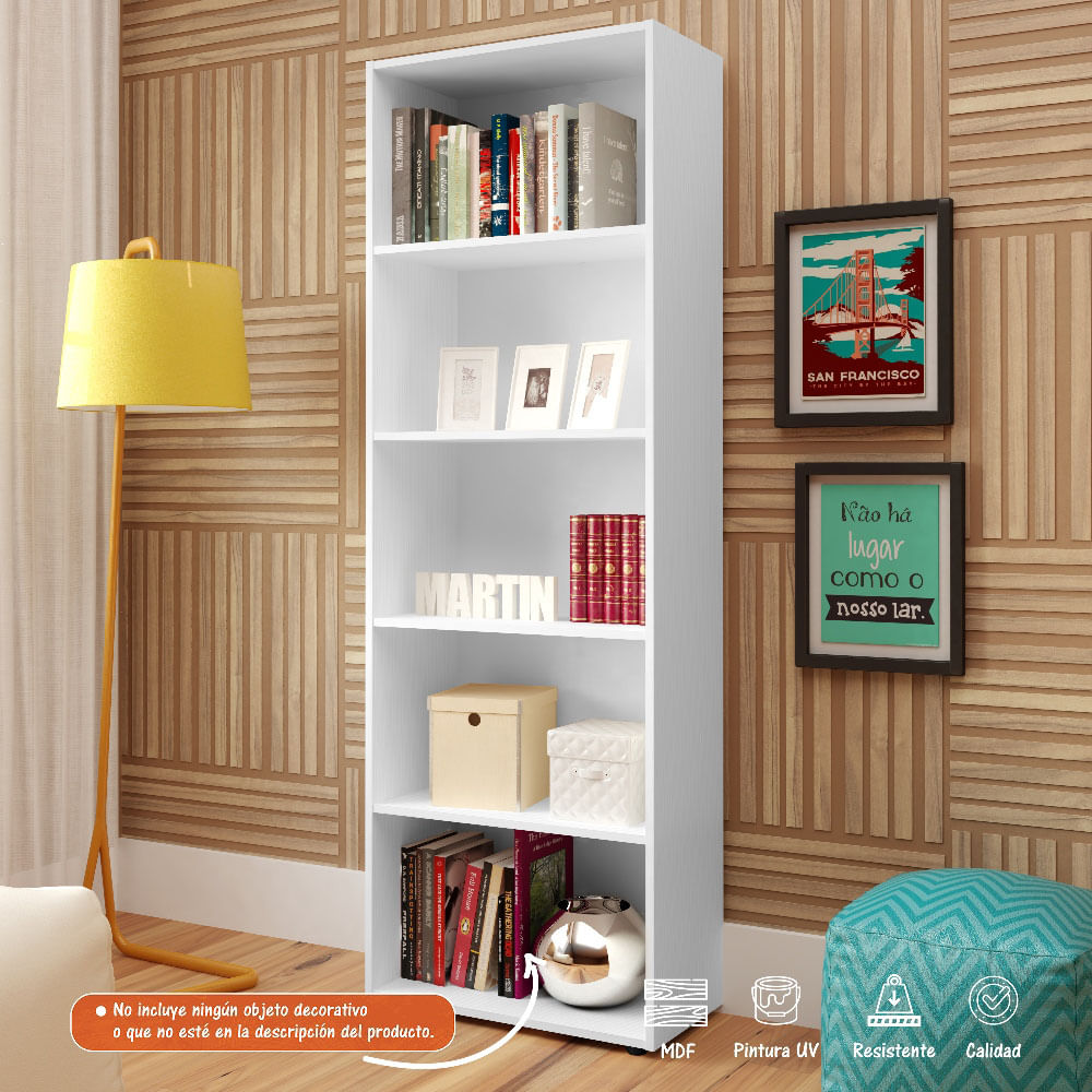 Estantería Librero Biblioteca Multy Bertolini Blanco