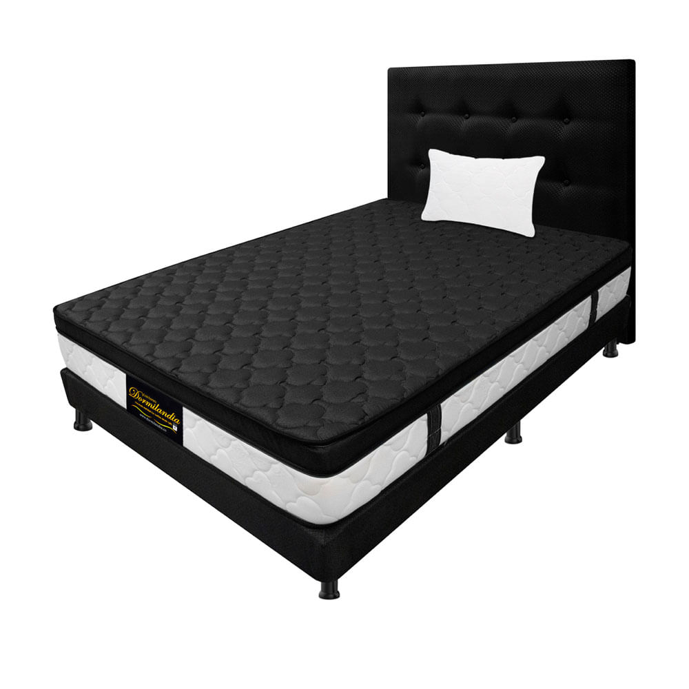 Mega Combo Sencillo Resortado Dublín Negro 100 cm x 190 cm