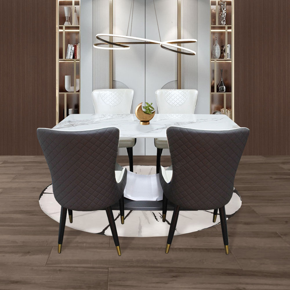 Comedor Zurich de 4 puestos Blanco 80 cm x 140 cm
