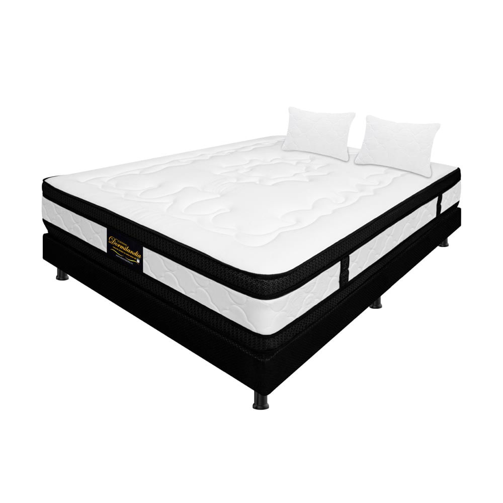 Combo Colchón Semidoble Híbridoresortado Negro 120Cm X 190Cm