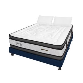 Combo Colchón Queen Wonderful Dp Azul 160Cm X 190Cm