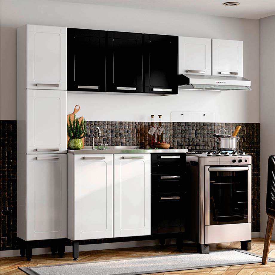 Cocina integral en acero 210cm