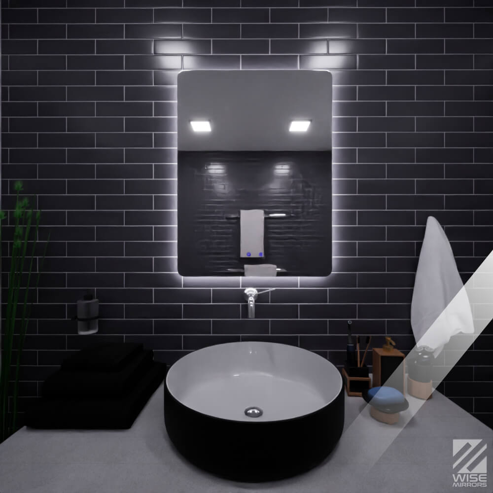 Espejo rectangular LED Tactil 60x3x80Cm
