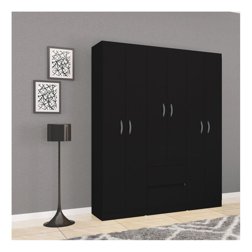 Closet Armario Lisboa 6 Puertas Negro