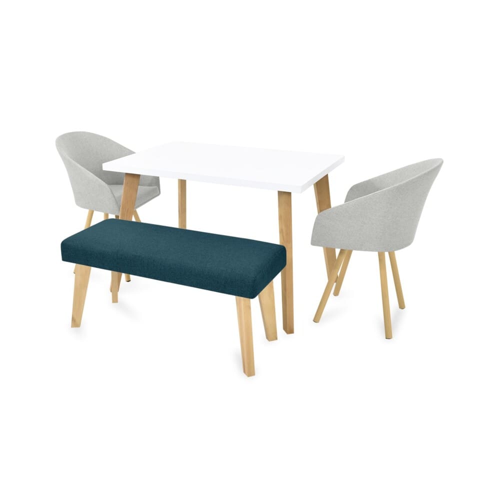 Juego de Comedor 4 Puestos Lugo Matiz con Sillas Tokyo Y Butaco