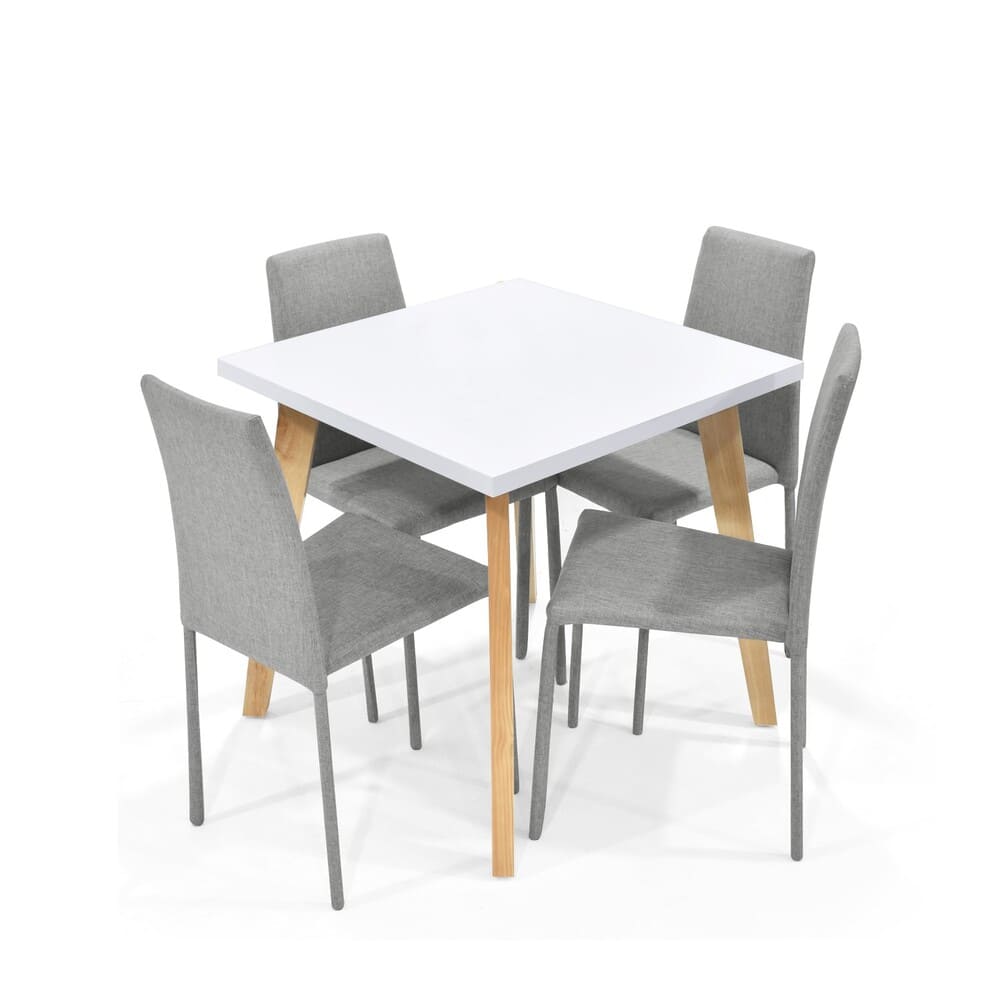 Juego de Comedor 4 Puestos Lyon con Sillas en Tela