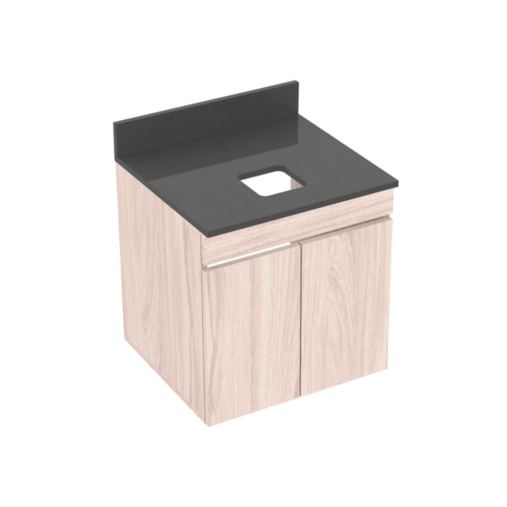 Kit Mueble Elevado y Mesón Quartzstone Vessel 48x43cm Natural/Gris
