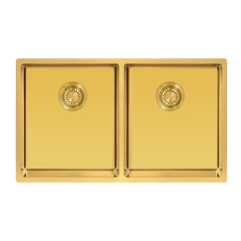 Lavaplatos Doble Poceta Leto De 86Cm En Acero Inoxidable Color Gold Plus Cohelum