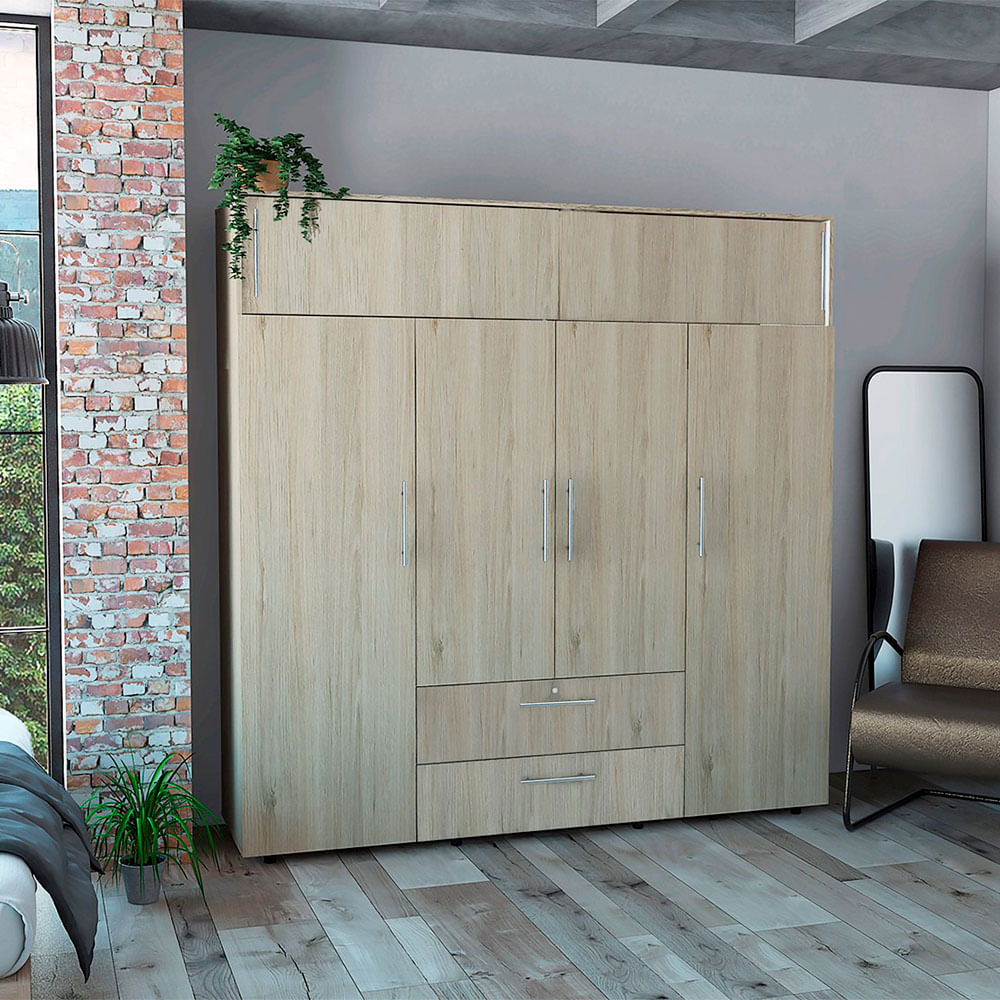 Armario Luque 204 X 200 X 50 RTA Rovere + Blanco ARB 4014