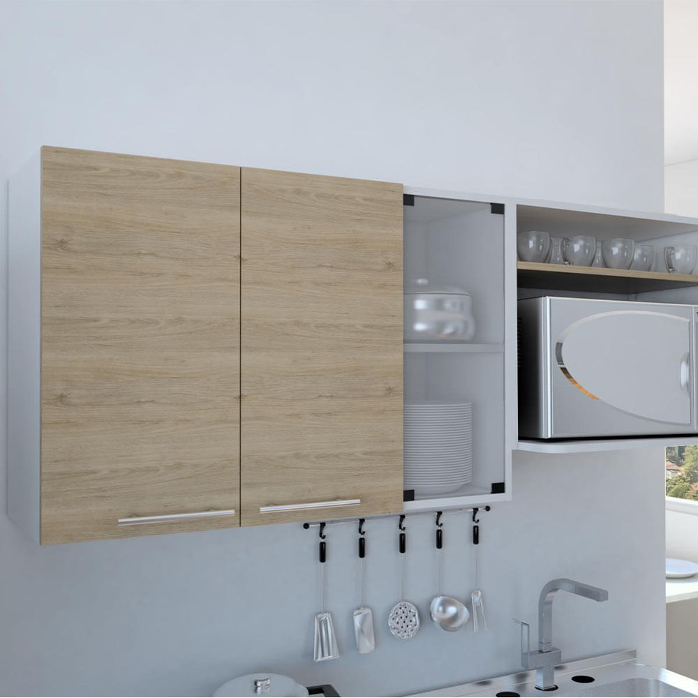 Gabinete Superior Gina Cocina RTA GLR 2641 Blanco - Rovere