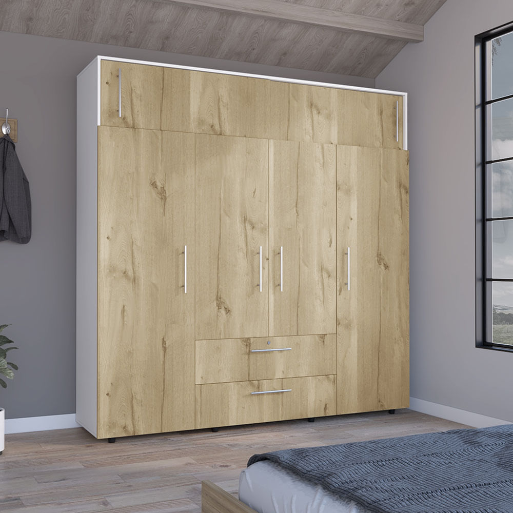 Armario Luque 200cm x 204cm x 50cm RTA Blanco Duna