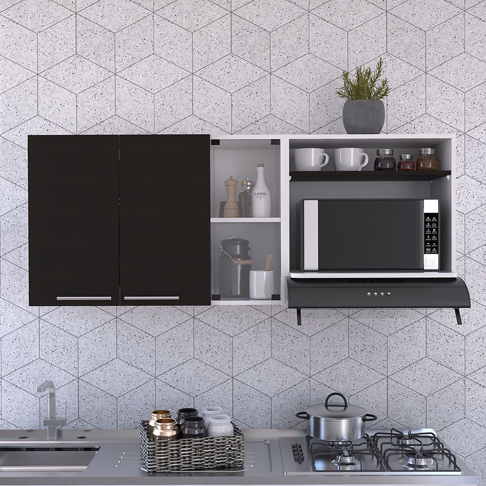 Gabinete Superior Gina Cocina RTA Blanco + Wengue