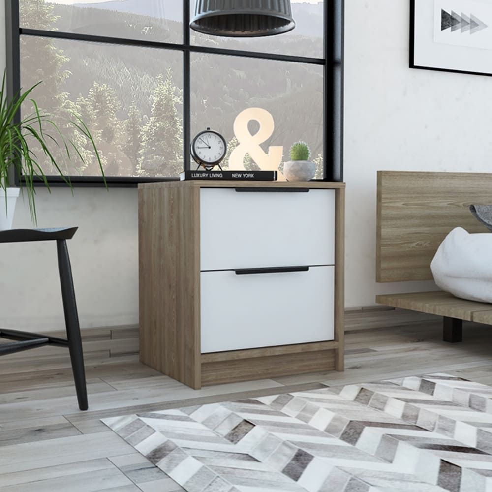 Mesa De Noche Kaia RTA Miel + Blanco
