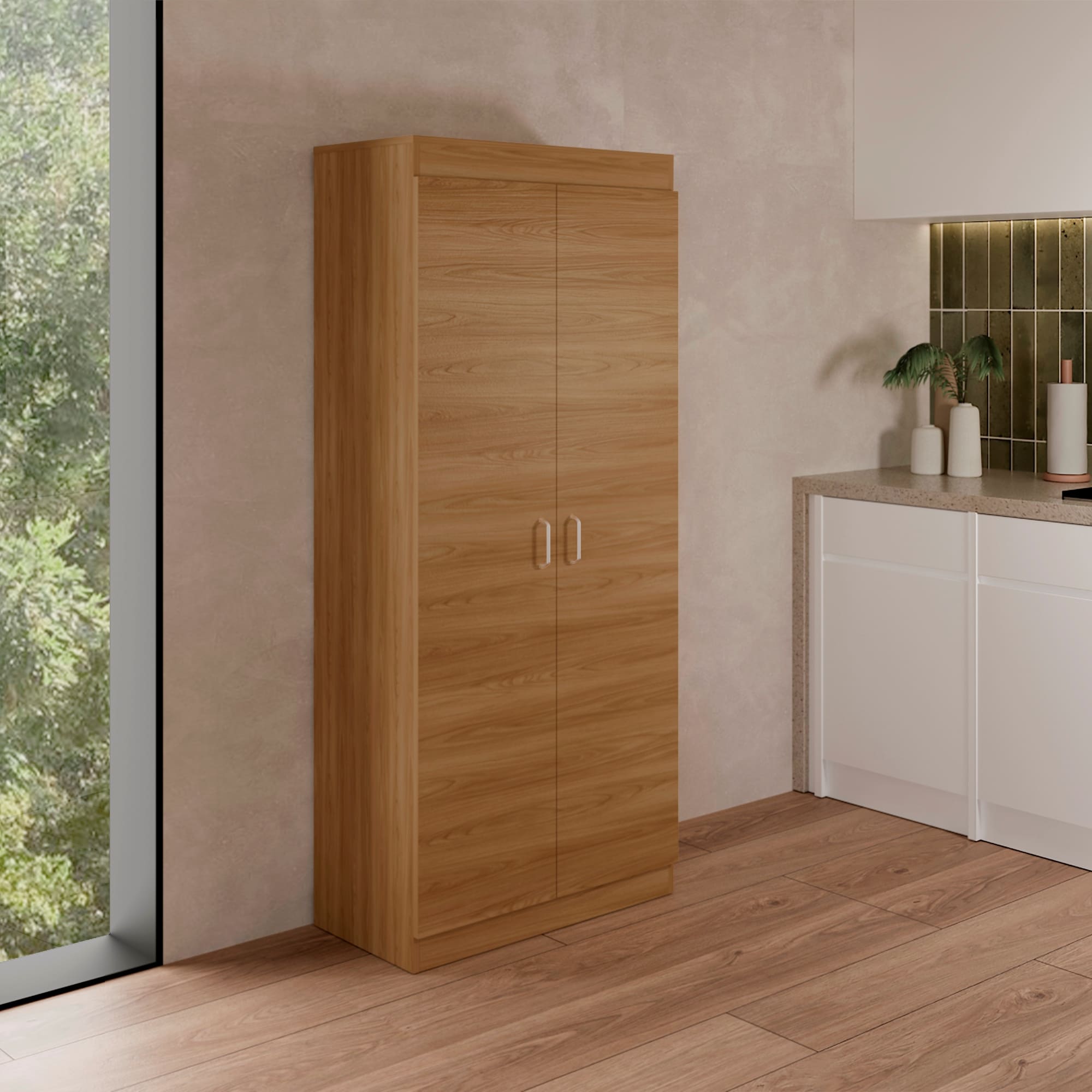 Mueble Alacena Varese 160cm x 70cm x 36cm RTA Fresno Eu Blanco
