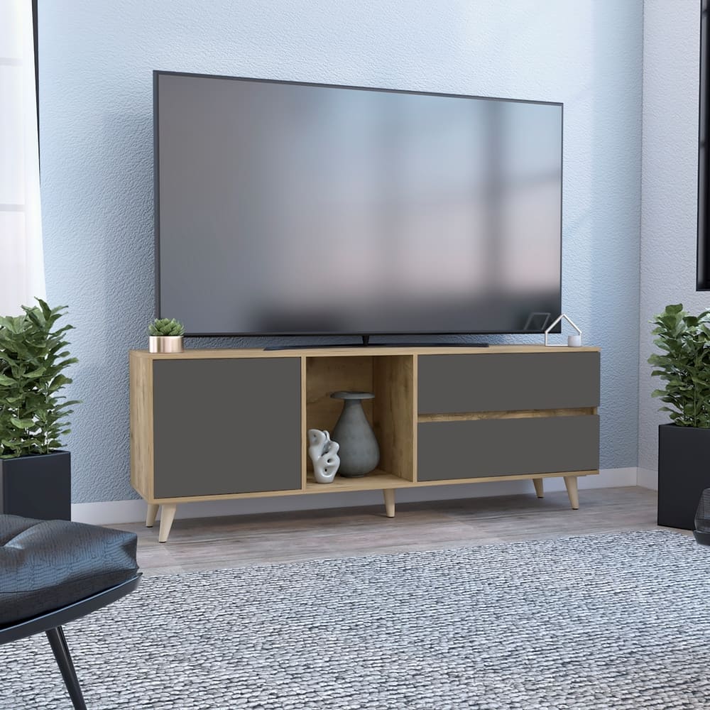 Rack Para Tv Salem 65'' RTA Macadamia Plomo