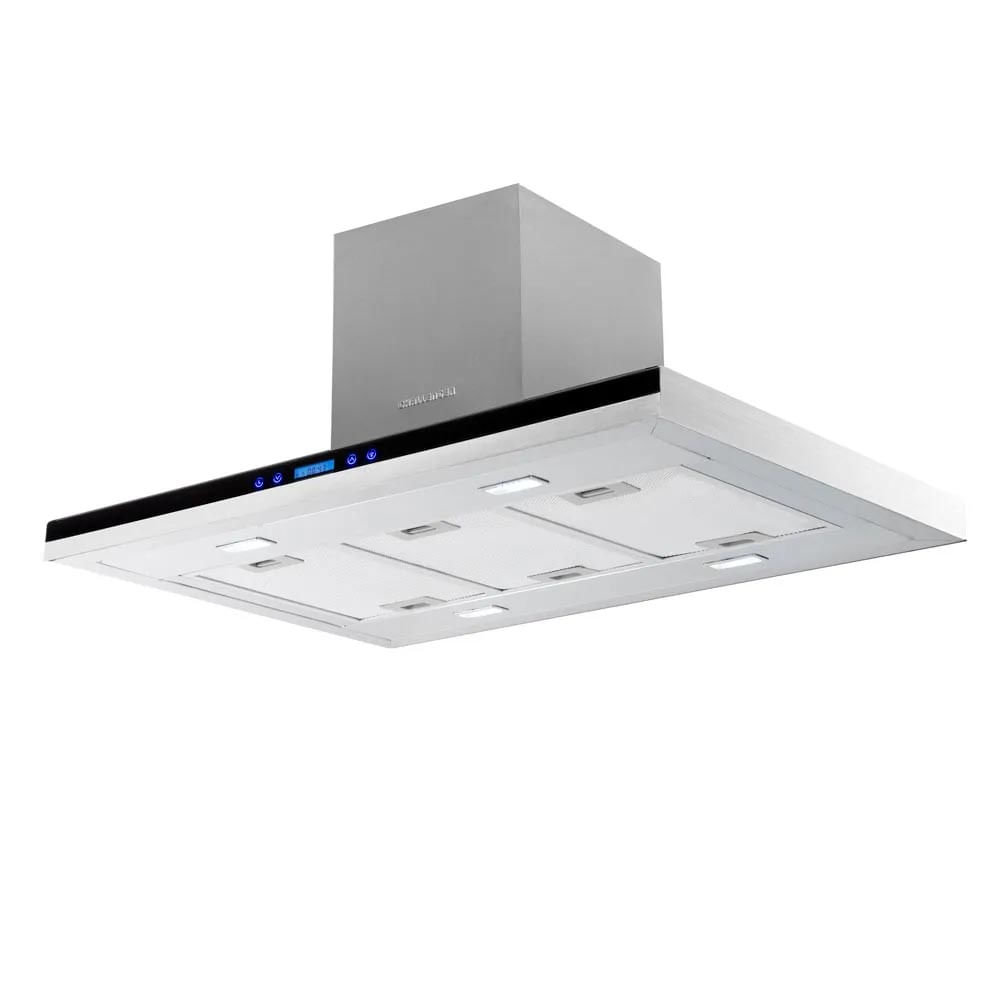 Campana Isla En Acero / Cristal Challenger 90 Cm 3 Velocidades - CX 4990