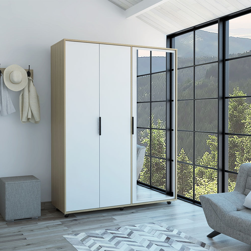 Armario Kaia 2 188 X 140 X 52 Rta Rovere-Blanco ARB 4776