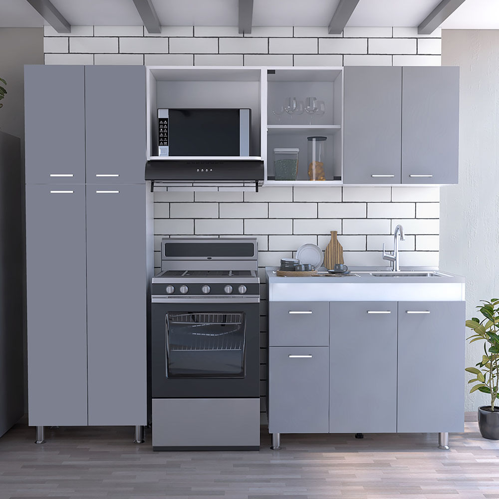 Cocina Completa Ferreti Rta Blanco-Gris CLG 6661