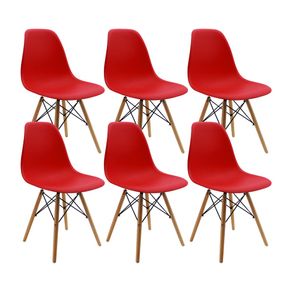 Kit x 6 Sillas DKR Tipo Eames Para Comedor