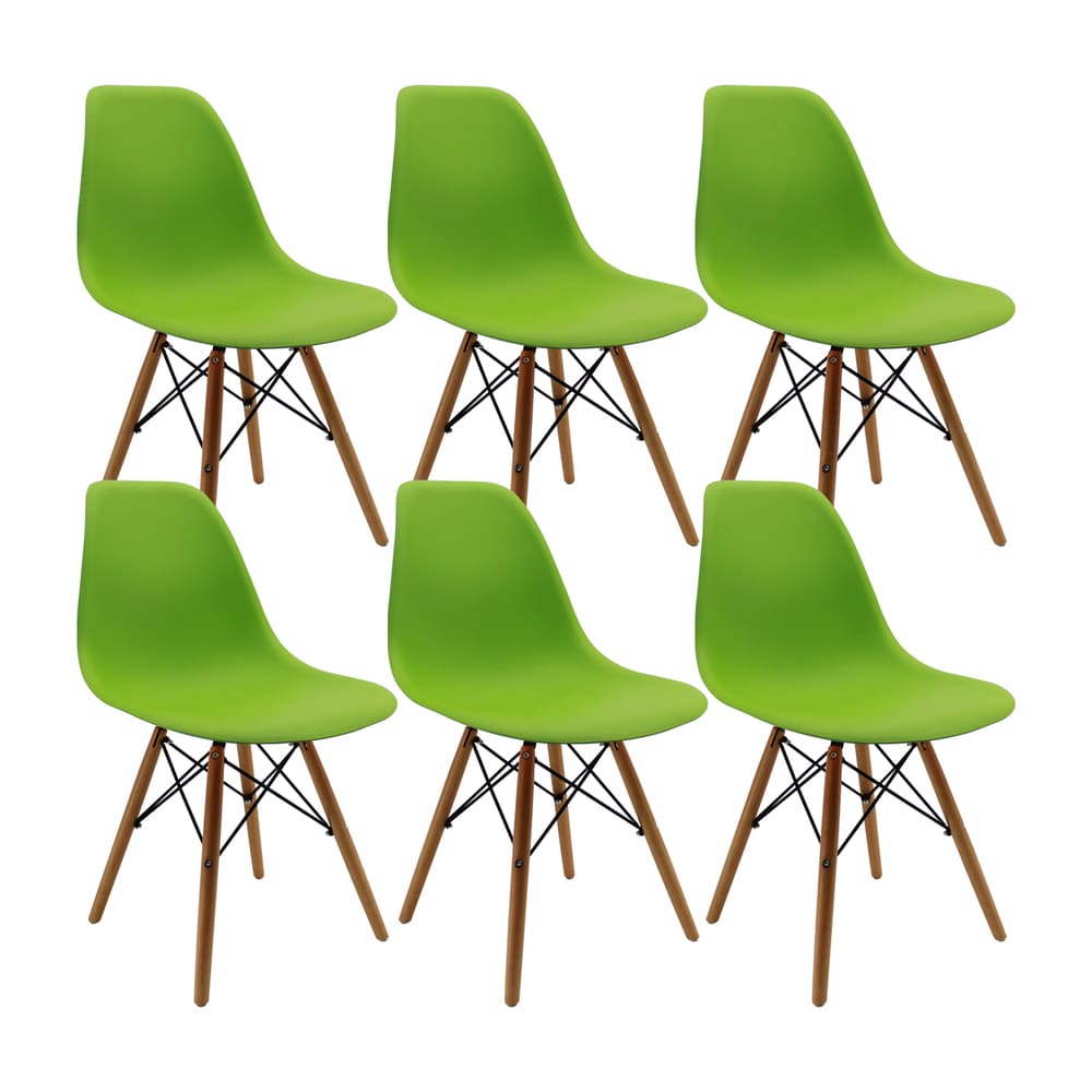 Kit x 6 Sillas DKR Tipo Eames Para Comedor