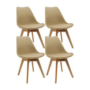 Kit X 4 Sillas Joly Base En Madera
