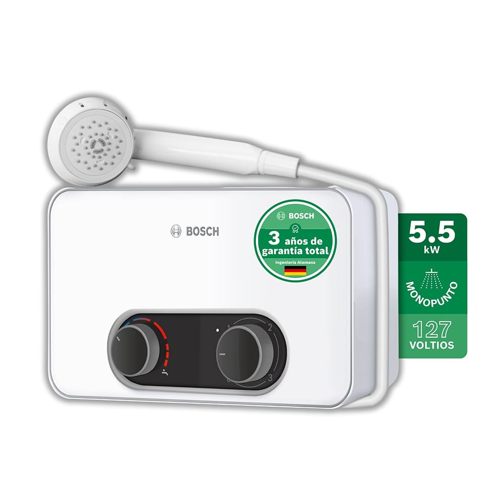 Calentador de agua eléctrico de paso 5.5 kW 127 Voltios Premium Power Tronic 3000 S BOSCH