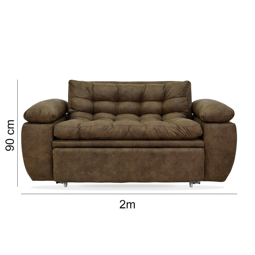 Sofa Cama Bruselas Reclinable Con Reposa Pies Taupe