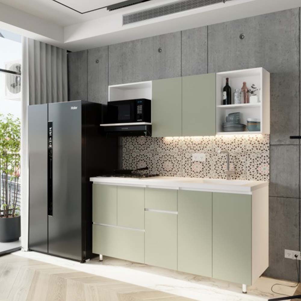 Cocina Zarel 1.80X60 Mes Marmol Oliva