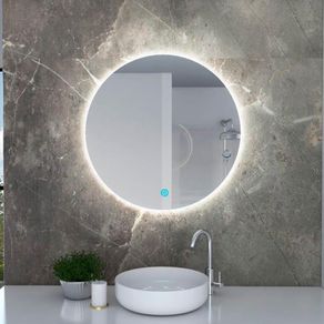 Espejo capri redondo led mas touch 75cm