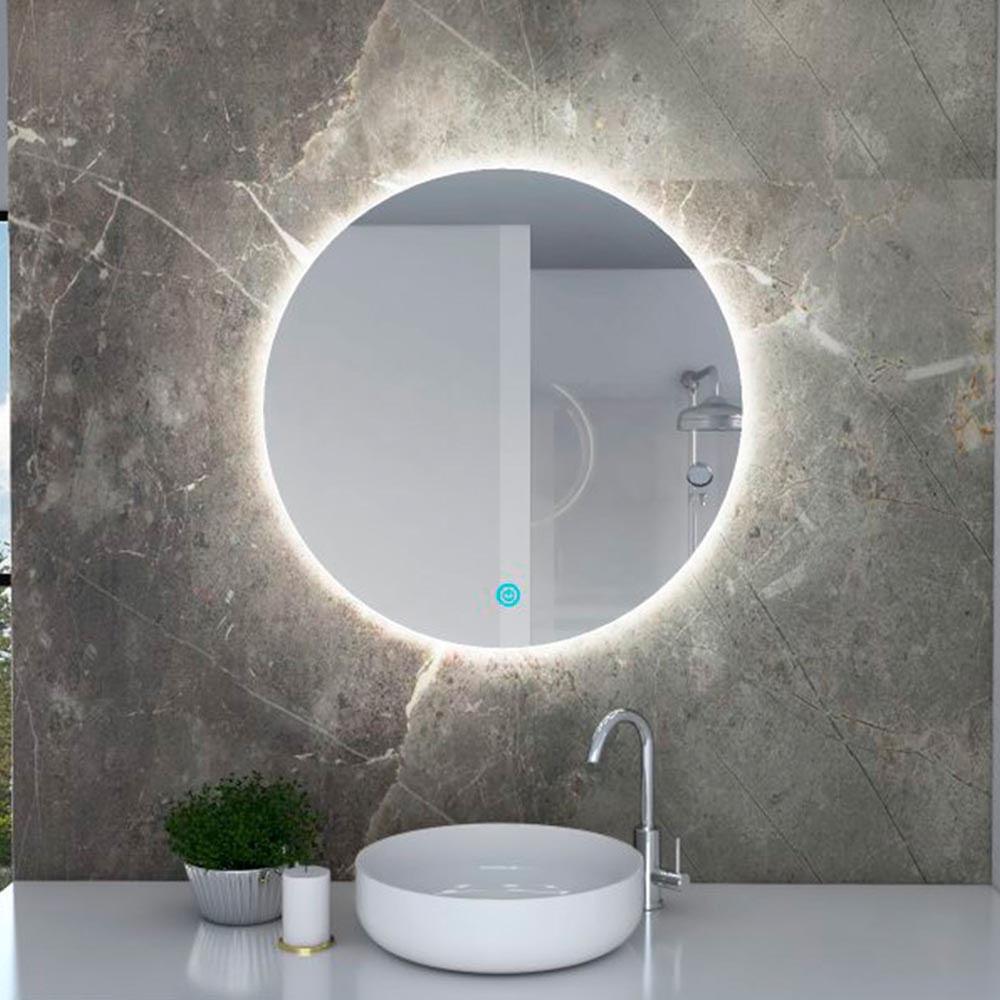 Espejo capri redondo led mas touch 75cm