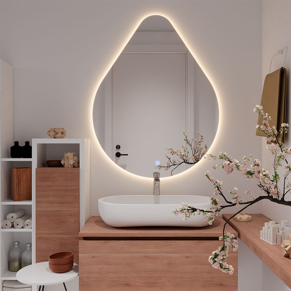 Espejo kraz 90x70x4mm luz led touch