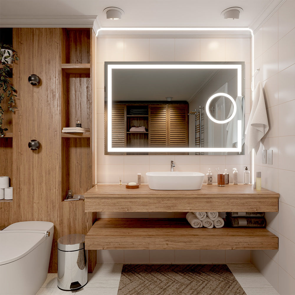Espejo alnair 120X80X4mm luz led touch