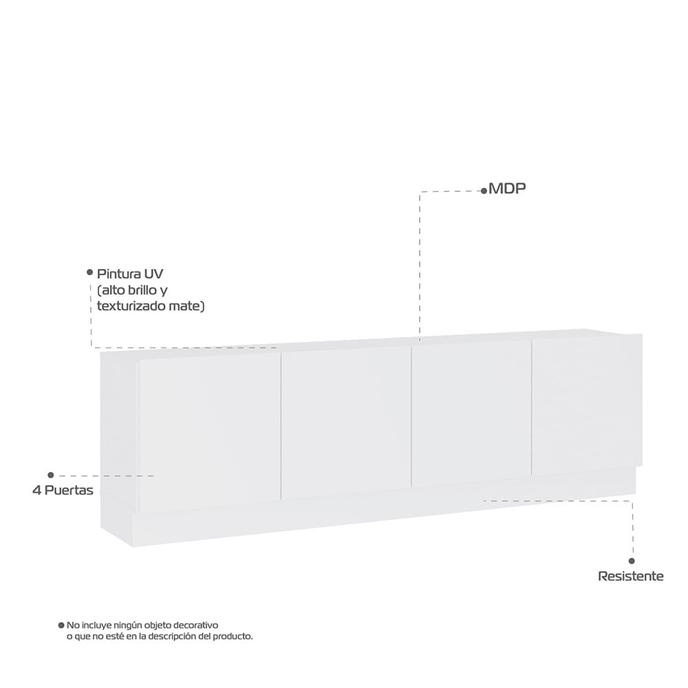 Mueble para TV 70" Mind en MDP 4 puertas