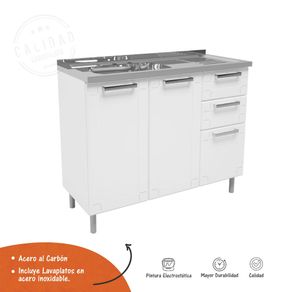 Mueble Inferior 1,05m 2 Cajones Con lavaplatos