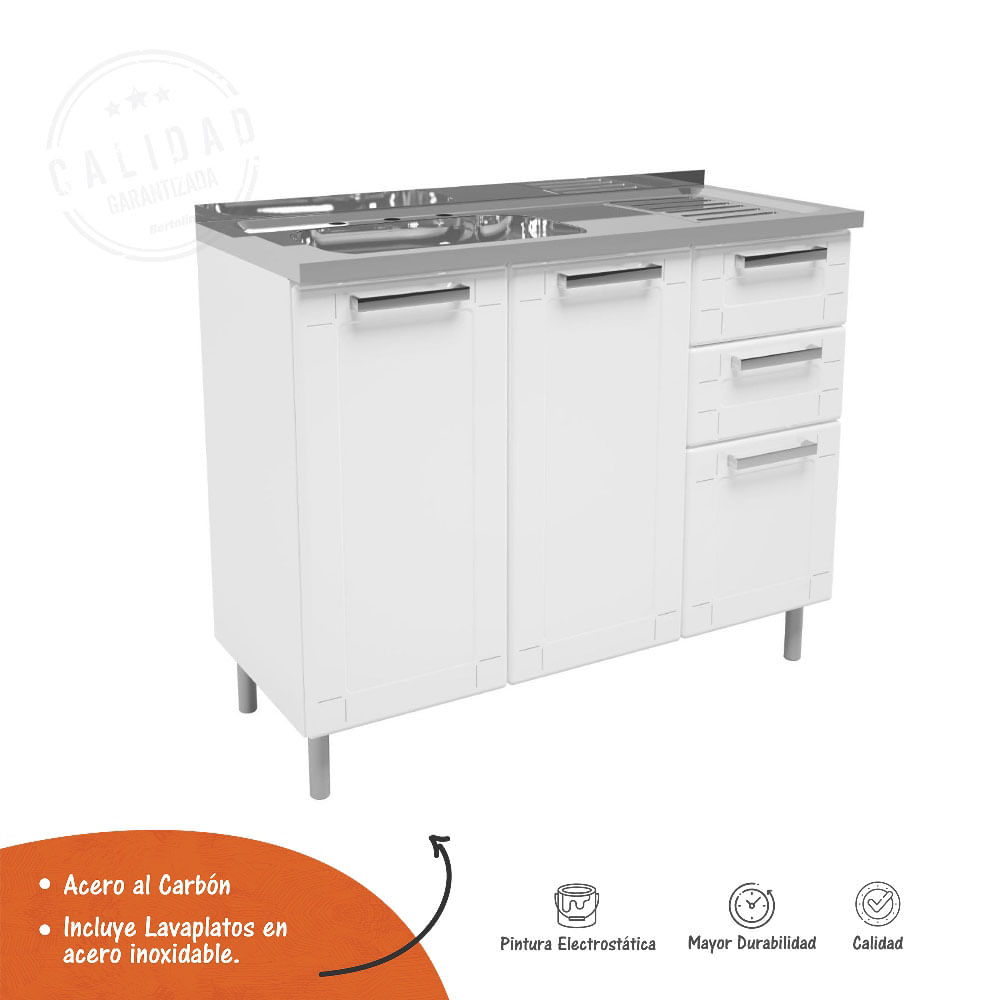 Mueble Inferior 1,05m 2 Cajones Con lavaplatos