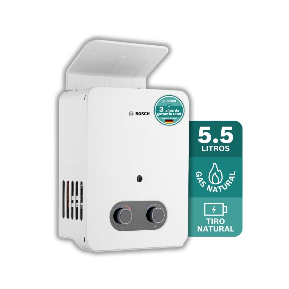 Calentador de agua 5.5 Lt tiro natural de paso a gas natural Vital 1500 BOSCH