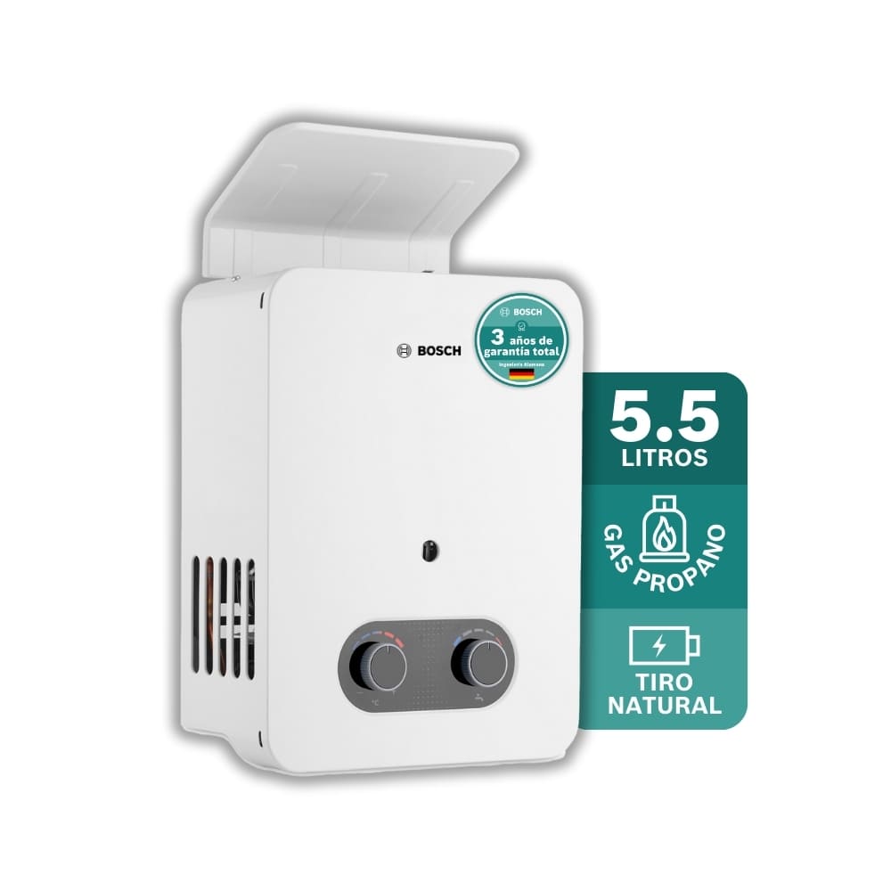 Calentador de agua 5.5 Lt tiro natural de paso a gas propano Vital 1500 BOSCH