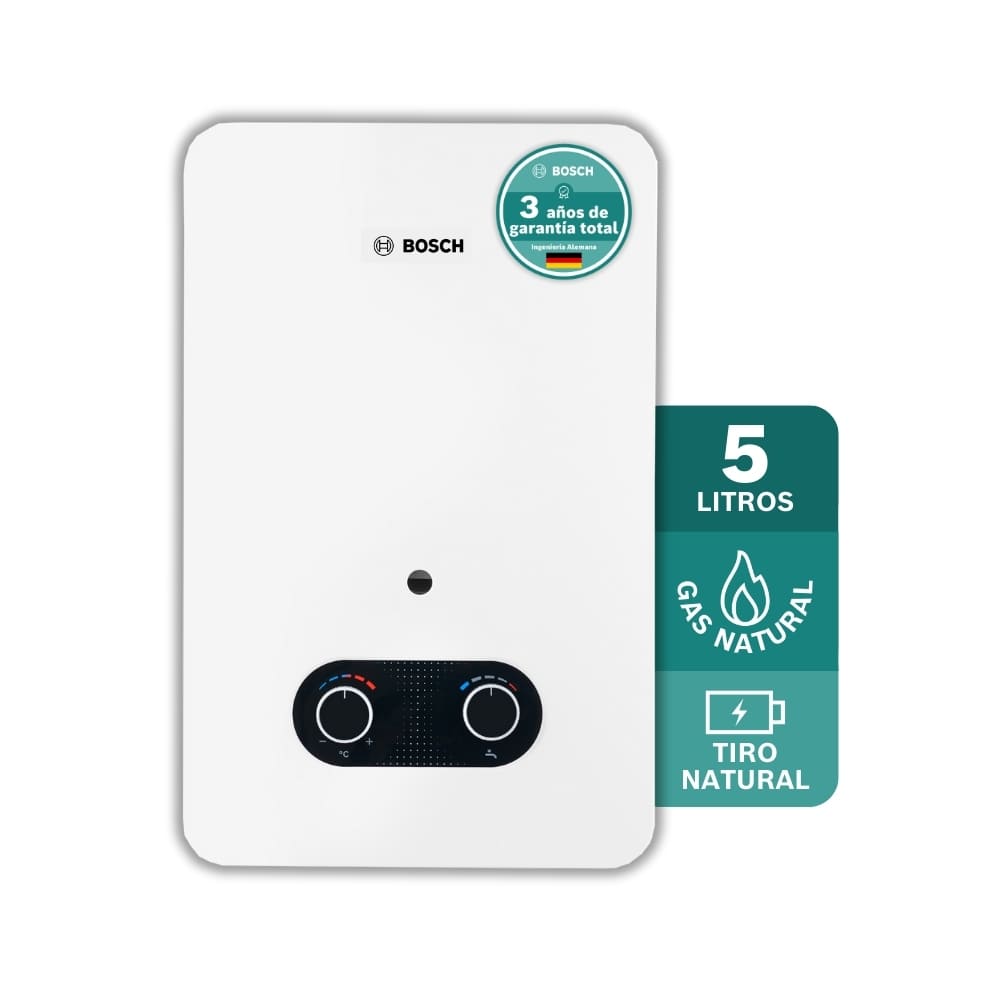 Calentador de agua 5 Lt tiro natural de paso a gas natural Vital 1500 BOSCH