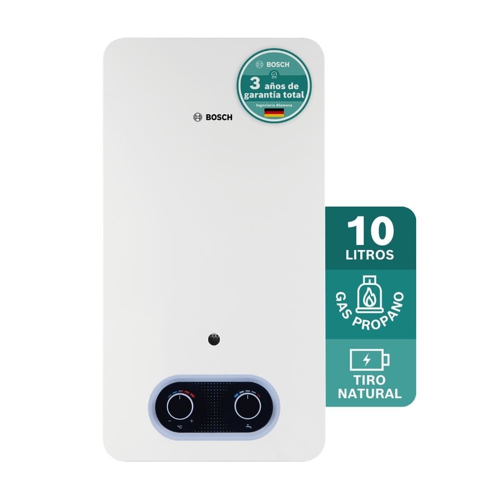 Calentador de agua 10 Lt tiro natural de paso a gas propano Therm 2200 O BOSCH
