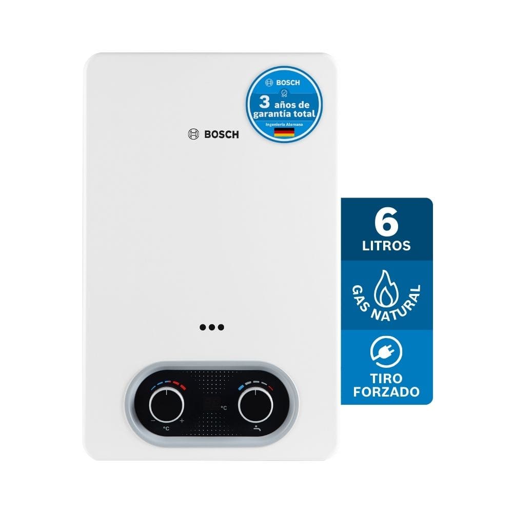 Calentador de agua 6 Lt tiro forzado de paso a gas natural Therm 1400 F BOSCH